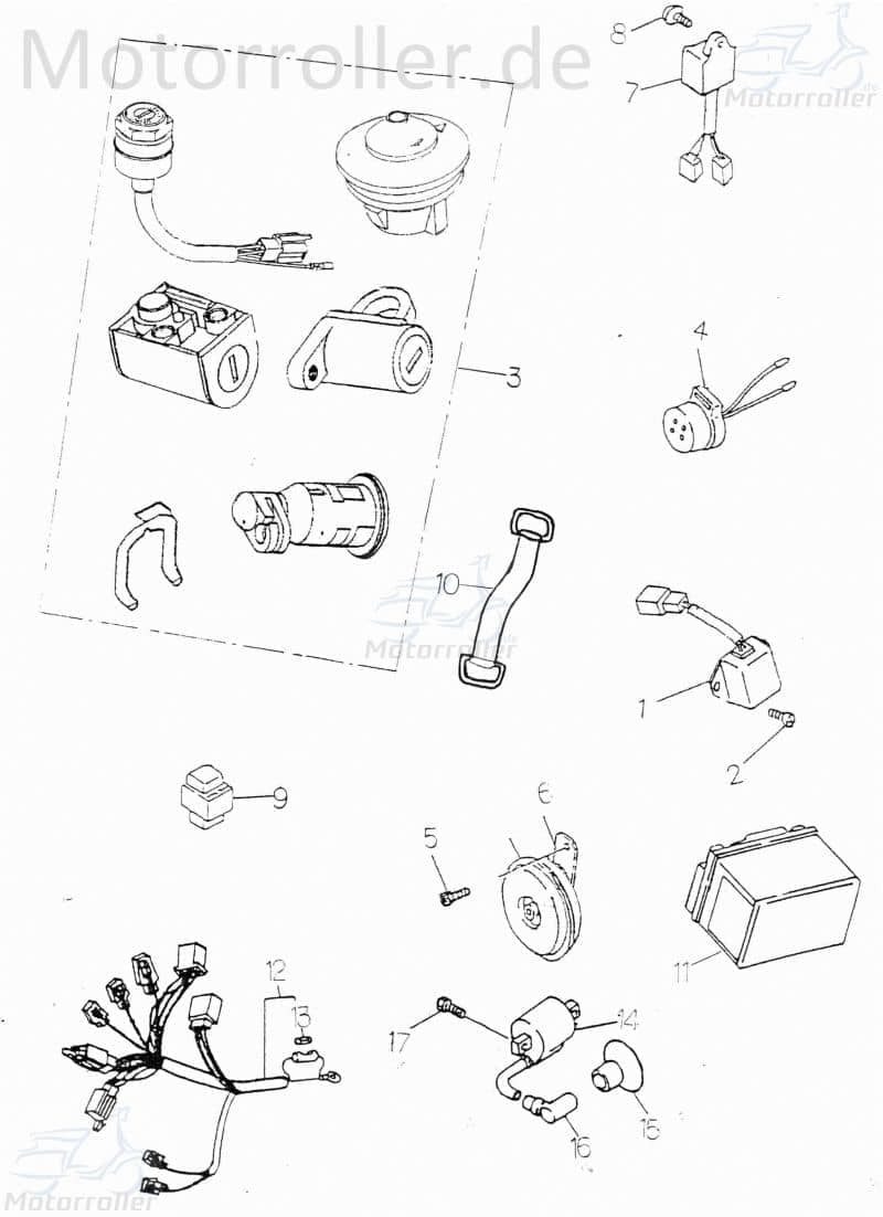 Adly RT 50 Road Trace Hauptkabelbaum 50ccm 2Takt 32100-154-00A Motorroller.de Hauptkabelsatz Hauptkabelset Hauptkabelkit Minarelli liegend Motorrad