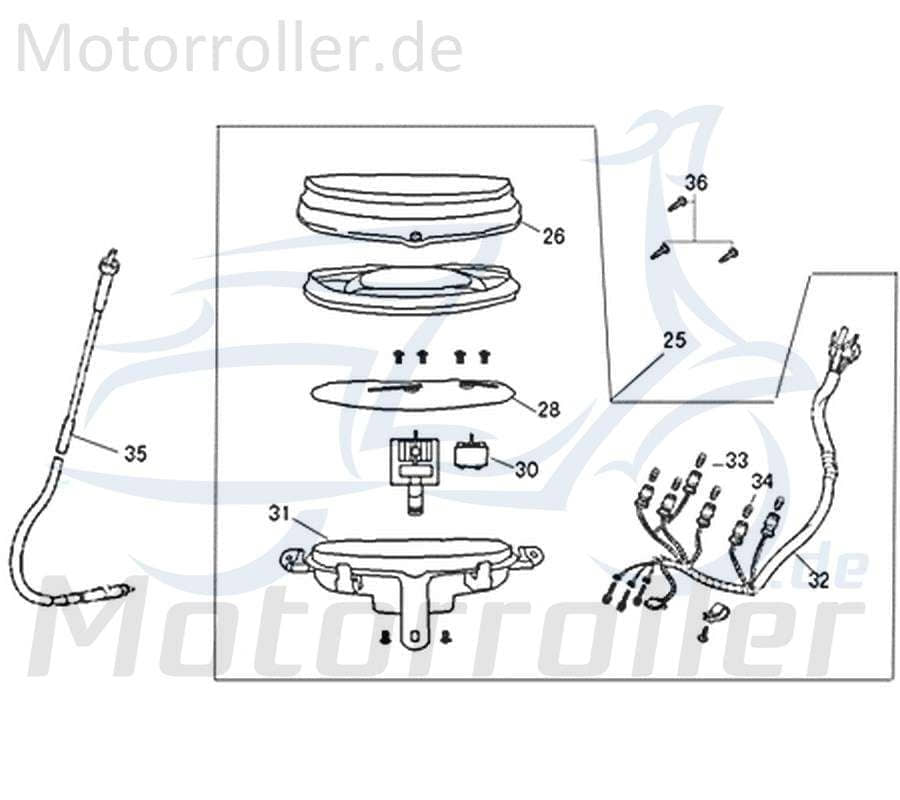 Tachoglas Kreidler Florett 2.0 50 City 740921 Motorroller.de Abdeckung Deckel Glas Kappe Verkleidung Tacho Tachometer Scooter