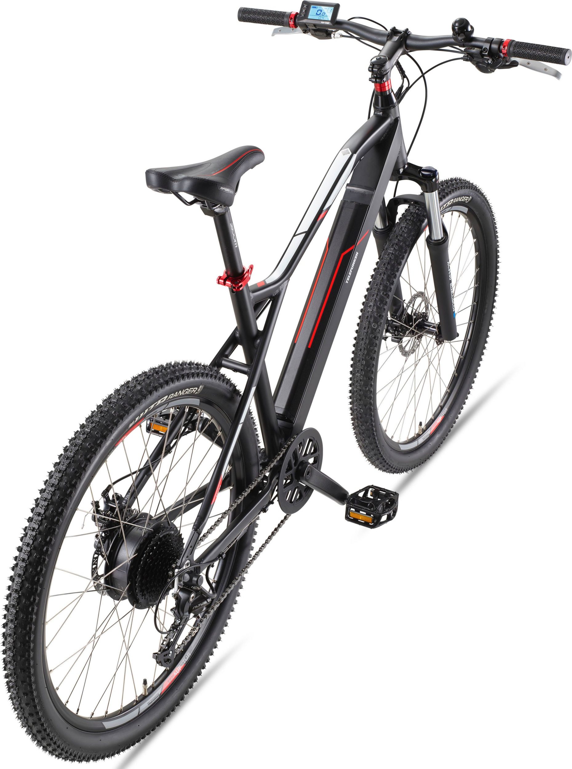 E-Bike Telefunken M924 Aufsteiger Elektrofahrrad MTB-Pedelec anthrazit-rot 29" RH 48cm E-Fahrrad Mountainbike