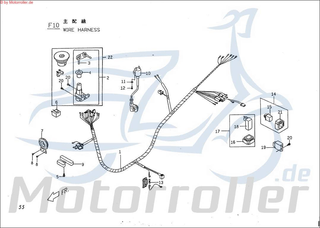 PGO Tornado 50 Kabelbaum Kabelsatz 50ccm 2Takt P1581601000 Motorroller.de Stromverteiler Strom-Verteiler Kabel-Set Kabelbündel Kabel-Baum Scooter