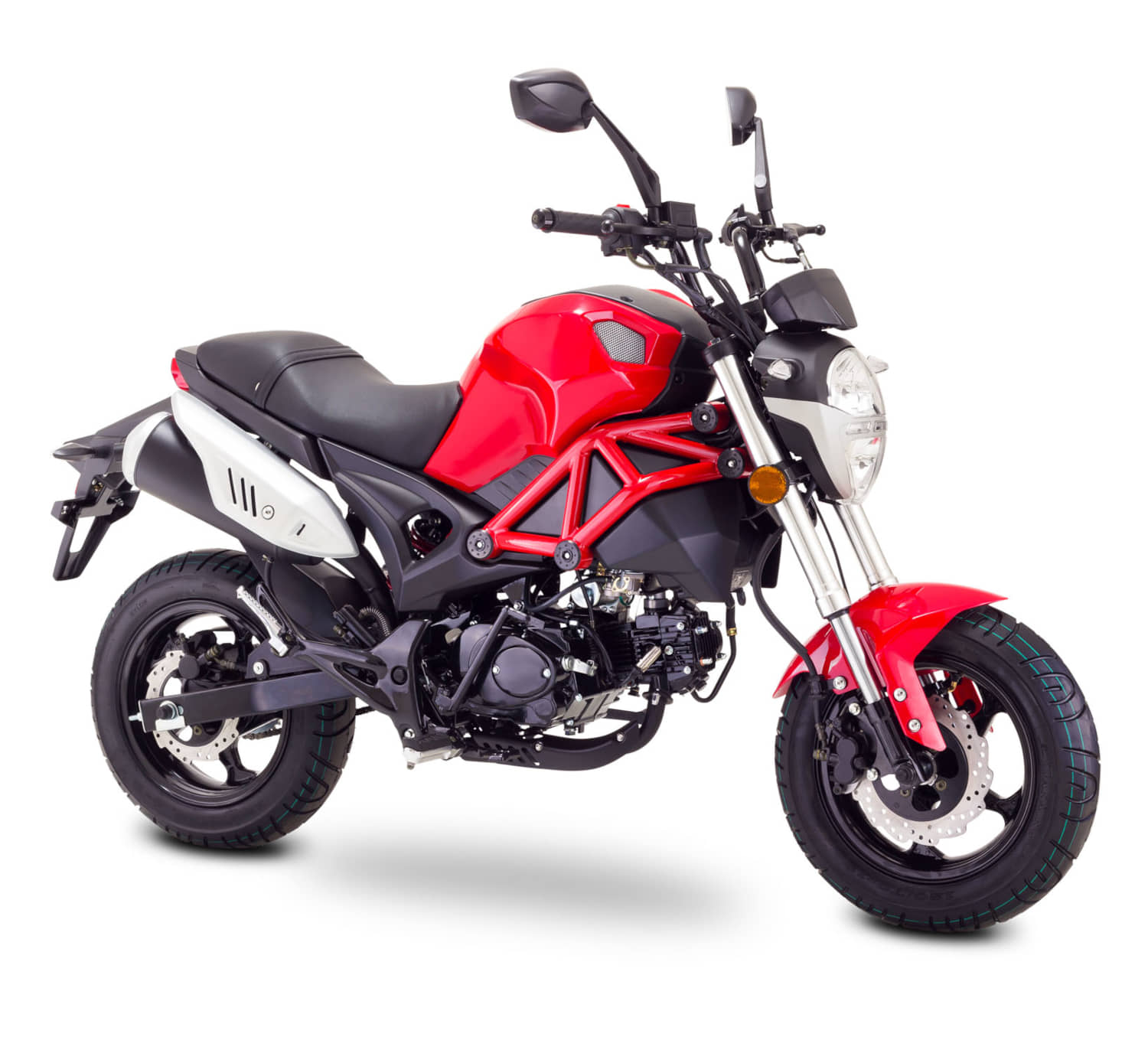 Motorrad Fighter 50 P-RS rot 25 km/h Euro 5 Schaltmoped Mokick Kleinkraftrad