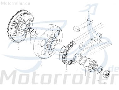 Eppella Eppelino 50 Kickstarterritzel 50ccm 2Takt D1E41FM05--03 Motorroller.de Kickstarter-Ritzel Kickstarter-Mitnehmer Kickstarterantriebsrad 1E40QMB
