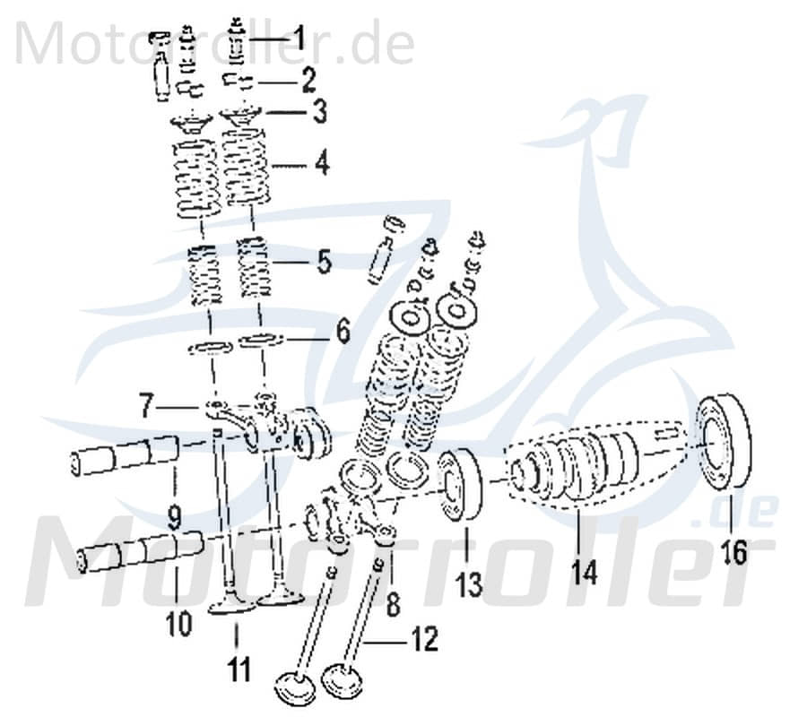 Jonway Insignio 250 DD Ventileinstellschraube 250ccm 4Takt 750526 Motorroller.de mit Mutter Ventiljustierschraube Ventilstellschraube 250ccm-4Takt