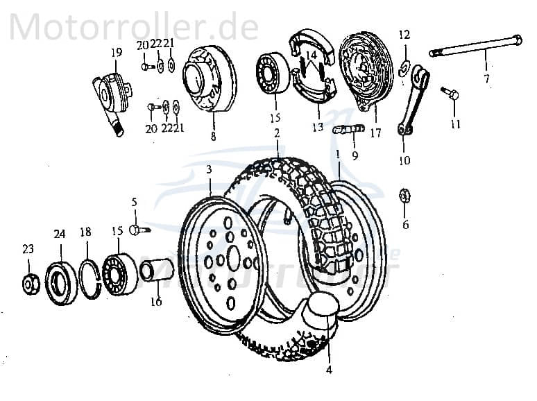 Jincheng JC 50 Monkey Repl. Tachoantrieb 50ccm 4Takt 54600-A0300 Motorroller.de Tachowellenantrieb Tachometerantrieb Tacho-Schnecke Tachometerzahnrad