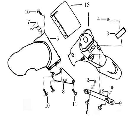 Halter Radabdeckung hinten rechts 4Takt 125 701869