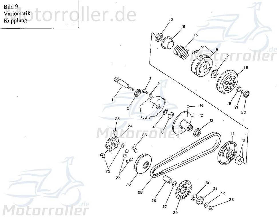 Baotian BT49QT-9 4T Kurbelgehäusedeckel 50ccm 4Takt BAO-BT139QMB-060001 Motorroller.de links ohne Starter Motordeckel Motorgehäusedeckel 50ccm-4Takt