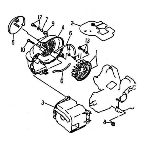 Rex Quad 50 Lüfterdeckel Abdeckhaube Kappe 50ccm 2Takt 75006 Motorroller.de Abdeckung Schutz Verkleidung Platte Cover Blende Schutzhaube ATV SMC UTV