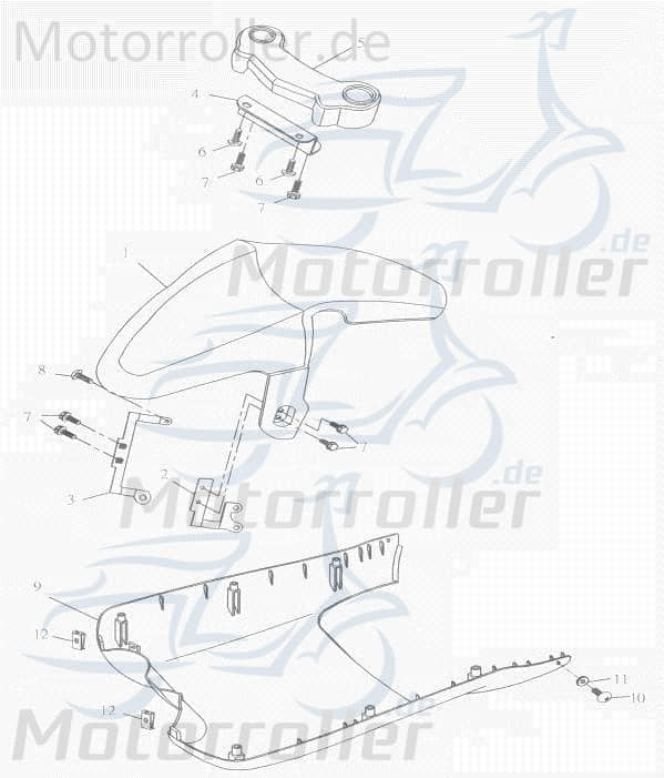 Adly Panther 50 Halterung Roller 50ccm 2Takt 61106-159-000 Motorroller.de Arretierung Haltebügel Halteblech Befestigungshalter Halte-Blech Halte-Bügel