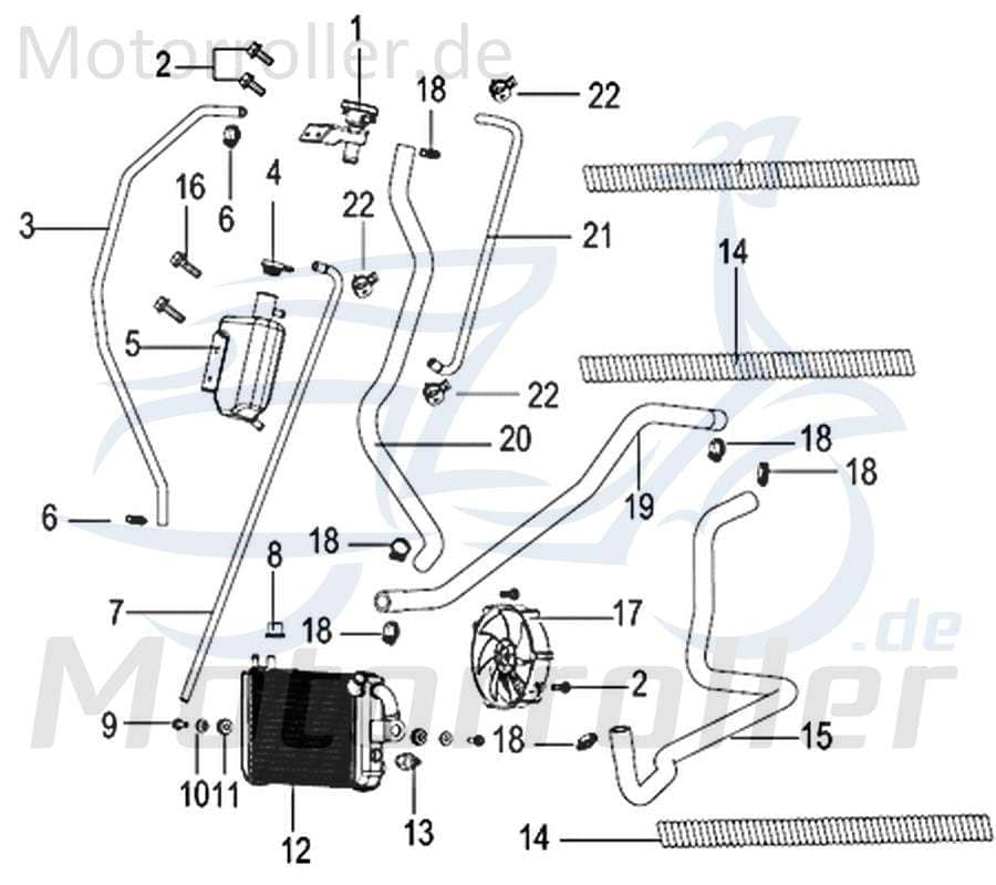 Kühler Kreidler Insignio 125 2.0 Kühlaggregat Scooter 750176 Motorroller.de 125ccm-4Takt Insignio 125 DD Moped Ersatzteil Service Inpektion