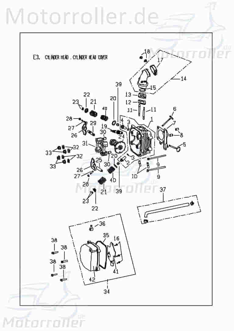 PGO G-Max 150 Dichtung Zylinderdeckel 150ccm 4Takt PGO-14280 Motorroller.de Abdichtung 150ccm-4Takt Scooter T-Rex 150 Ersatzteil Service Inpektion