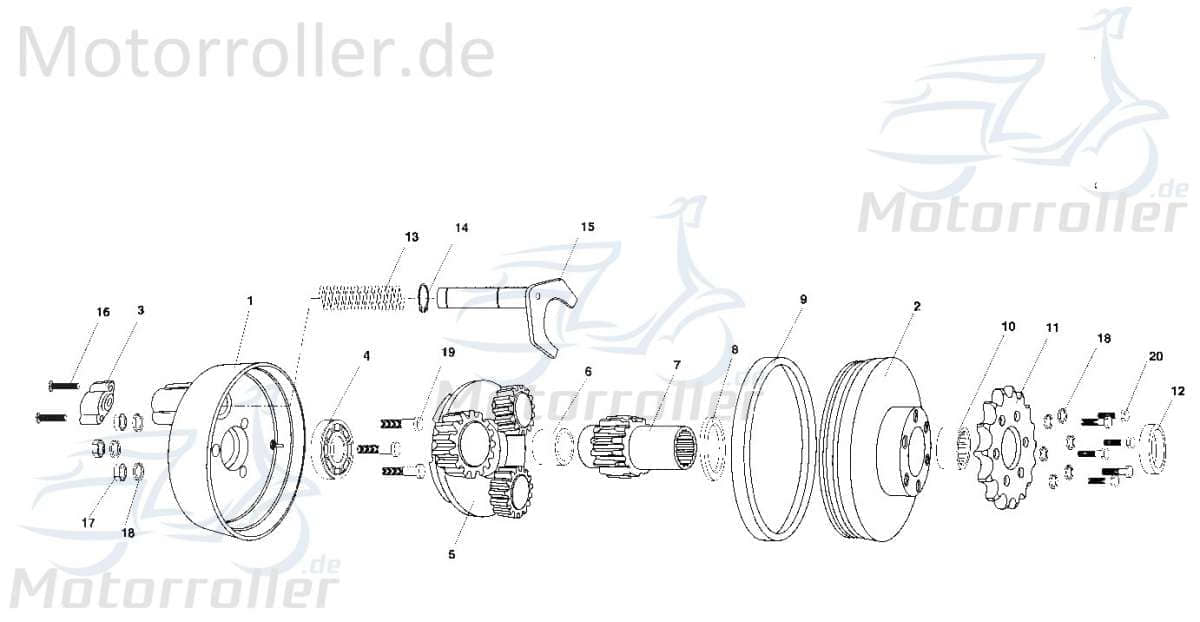 Antriebsflansch Tongjian Strassenbuggy 150 8.010.065 Motorroller.de Anschlagbuchse Eppella ECM TBM Twister Hammerhead Wangye Kasea Buggy