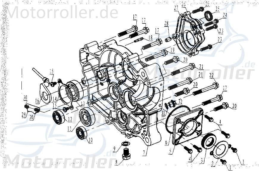 Bundschraube M6x25mm Tongjian Maschinenschraube 250ccm 4Takt Motorroller.de Flanschschraube Flansch-Schraube Maschinen-Schraube Bund-Schraube Buggy