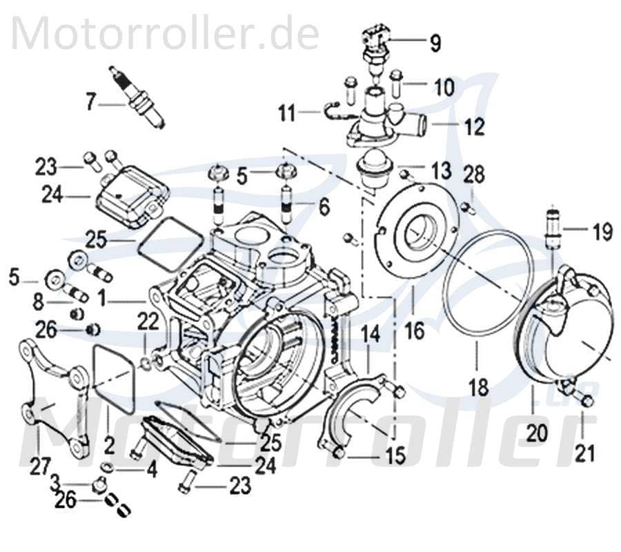 Jonway Insignio 250 DD Deckel Kappe 250ccm 4Takt 750508 Motorroller.de Nockenwellenritzel Verkleidung Schutz Blende Abdeckung Haube Abdeckhaube