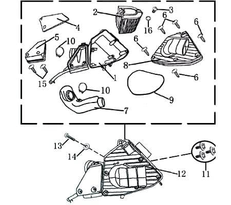 Jonway Insignio 250 DD Ansaugkrümmer 250ccm 4Takt 702266 Motorroller.de Ansaugbogen 250ccm-4Takt Scooter Kreidler Ersatzteil Service Inpektion