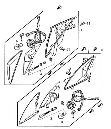 Lampe links Rex RS450 Leuchte Licht Roller 50ccm 4Takt Motorroller.de 50ccm-4Takt Scooter Ersatzteil Service Inpektion Direktimport
