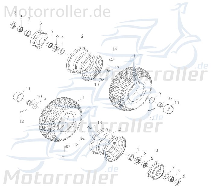 SMC Quadreifen hinten 18x9.50-8 Universal ATV 42811-168-00A Motorroller.de ATV-Reifen Offroadreifen BuggyReifen Geländebereifung UTV-Reifen Ersatzteil
