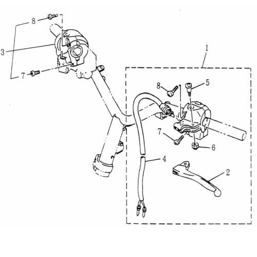 SMC Scooter Lenkerarmatur rechts 50ccm 2Takt 62920-NAF-00 Motorroller.de Ab Bj 1997 Schalterelemente Kombischalter Rexy 50 Mokick Ersatzteil Service