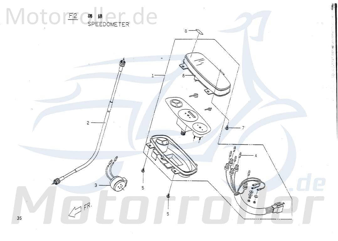 PGO Tachowelle Big Max 50 Tachoantrieb Tacho-Welle Roller P1544000000 Motorroller.de Tachometerwelle Tachoantriebswelle Tacho-Antrieb Tornado 50