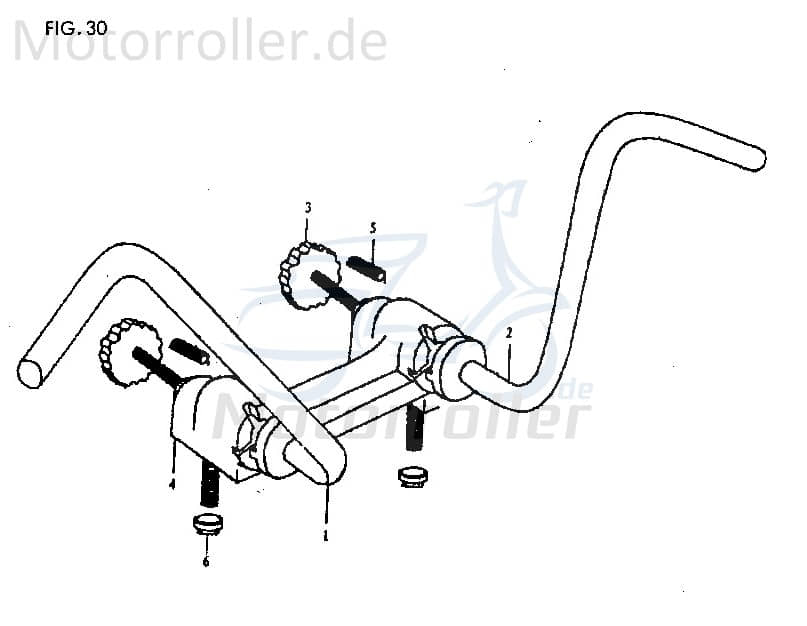 Jincheng JC 50 Monkey Repl. Lenkerrohr 50ccm 4Takt 56120-A0300 Motorroller.de links Scooter Ersatzteil Service Inpektion Direktimport