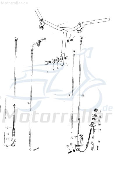 Eppella Eppelino 50 Bundschraube 50ccm 2Takt GB5780--86 Motorroller.de M8x40mm verzinkt Maschinenschraube Flanschschraube Flansch-Schraube Scooter