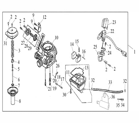 ZNEN Nadelventil Schwimmernadel 50ccm 4Takt 50QT-F-040214 Motorroller.de Regulierventil Schwimmernadelventil Einstellventil Vergaserventil 50ccm-4Takt