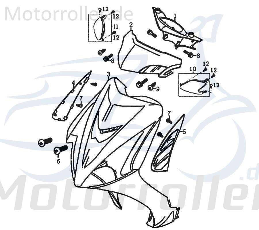 Kreidler Florett RMC-F 50 125 Seitenverkleidung vorne rechts silber 81845 Motorroller.de Seitenabdeckung Frontverkleidung Frontabdeckung Blende