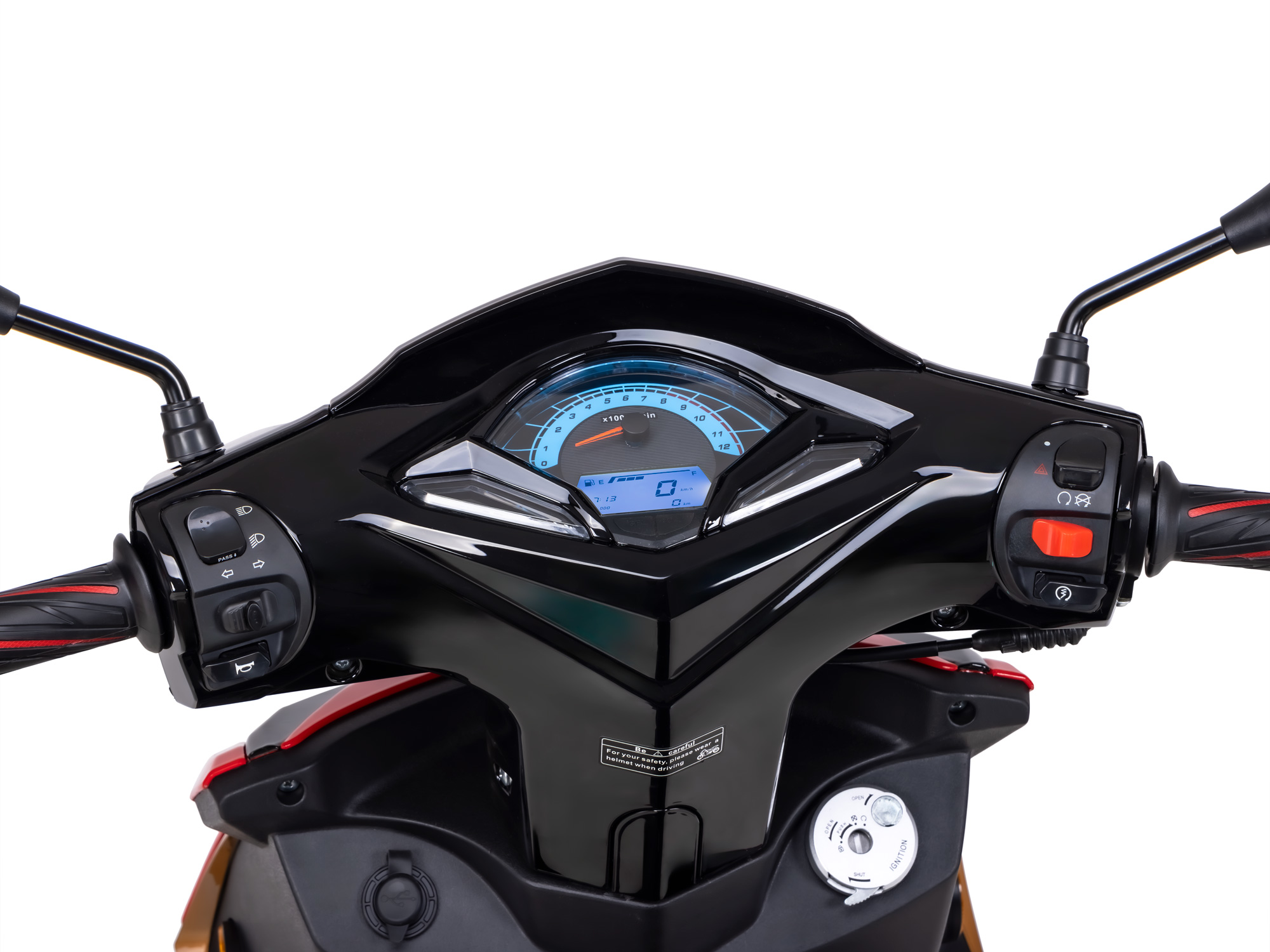 Motorroller Fighter R 777 Sport rot-schwarz 45 km/h Euro 5 mit Topcase Scooter Mokick Roller