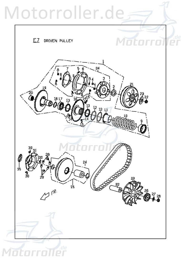 PGO Kupplungsglocke G-Max 150 Polrad Kupplungstrommel Roller C1123510000 Motorroller.de Kupplungsgehäuse Kupplungs-Gehäuse Kupplungs-Trommel T-Rex 150