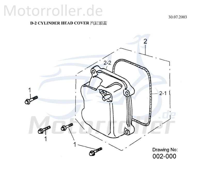 AEON Zylinderverkleidung Overland 180 Kühlhaube 180ccm 4Takt Motorroller.de Zylinder-Abdeckung Zylinderhaube Zylinder-Verkleidung Zylinderdeckel Quad