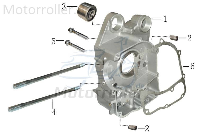 Getriebegehäuse rechts 125ccm 4Takt AWA-152QMI-001-000 Motorroller.de Kurbelgehäuse Getriebe-Deckel Getriebedeckel Getriebeabdeckung Variomatikgehäuse