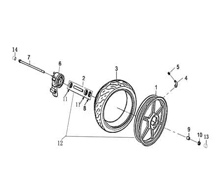 Rex Imola 125 Rad-Bolzen Vorderachse Vorderradachse Motorroller.de 125ccm 4Takt 152QMI YY125QT-28 125cc 4T GY6 Steckachse Vorderrad Achse
