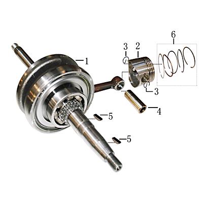 Kolbenbolzen 15x10x41mm  (GY7/GY6-2) 150ccm Rex Imola 125 125ccm 4Takt Motorroller.de Piston-Pins Kolben-Bolzen Pleuelbolzen Pleuel-Bolzen Pistonpin P