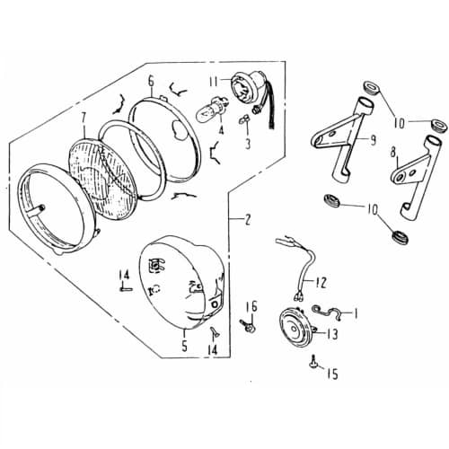 SMC REX Cruiser 125 Scheinwerferglas 125ccm 4Takt 55300-ROA-00 Motorroller.de