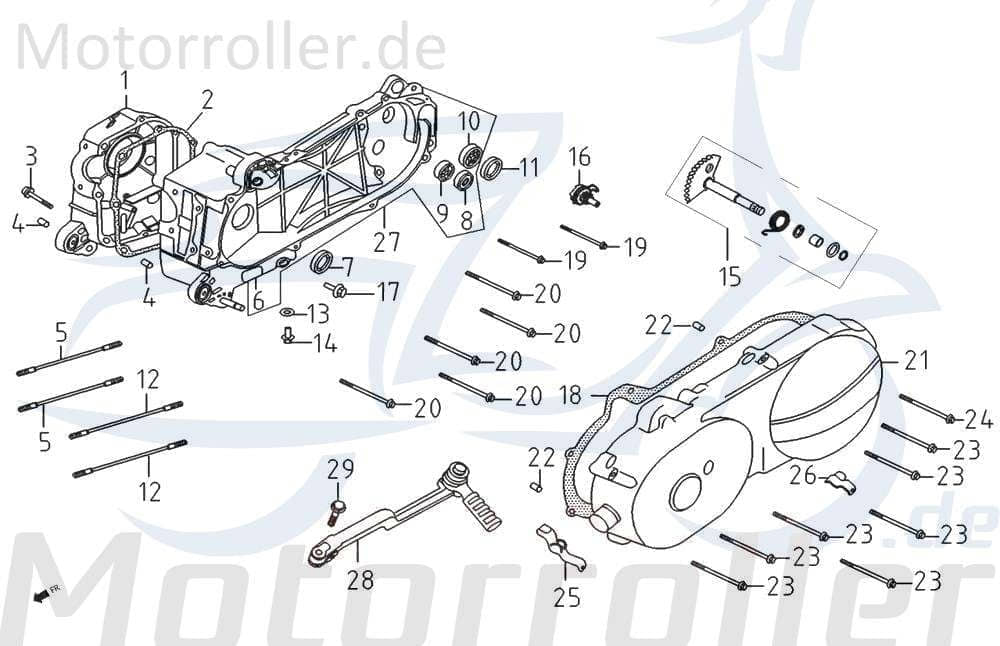 PGO Stranger 50 Spannstift 8x14mm E0104 Motorroller.de Spannbolzen Spannwelle Yiying Benzhou Scooter Ersatzteil Service