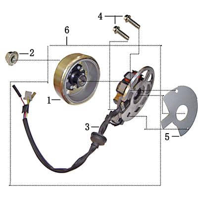 Rex Drive 50 Polrad 14mm Polradglocke 50ccm 2Takt 704267 Motorroller.de rechter Kurbelwellenstumpf Schwungscheibe Schwungrad Statorscheibe Schwung-Rad