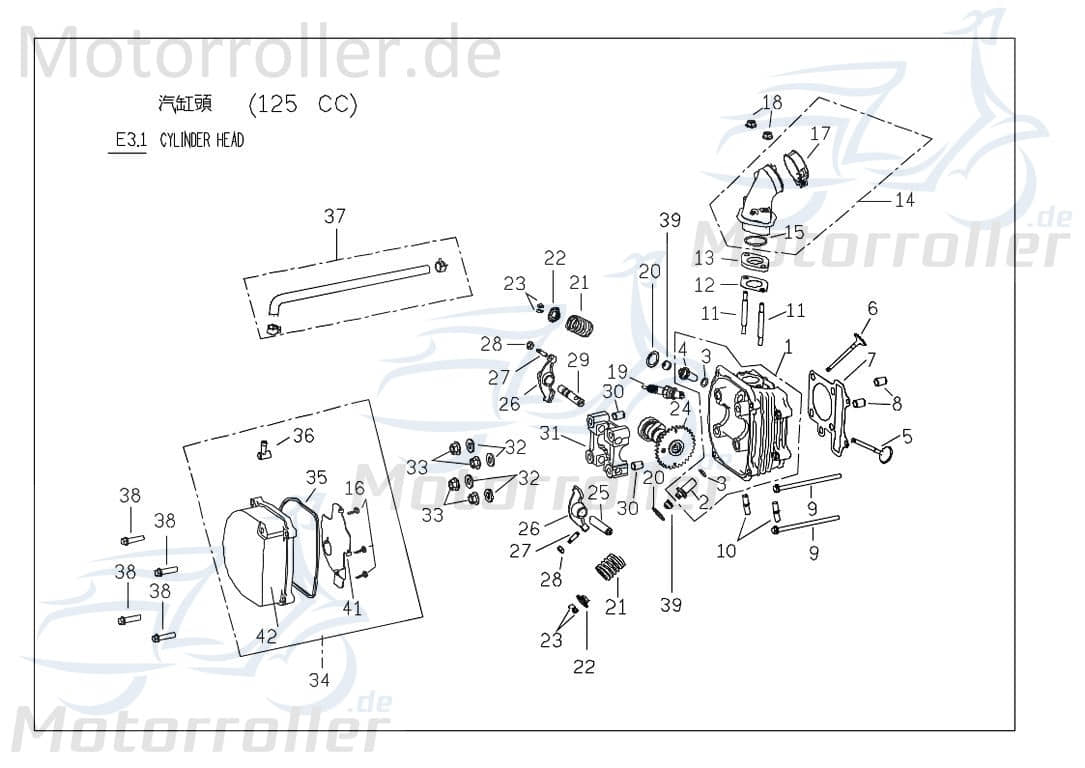 Zylinderkopf komplett Zylinder-Head PGO C1071012000