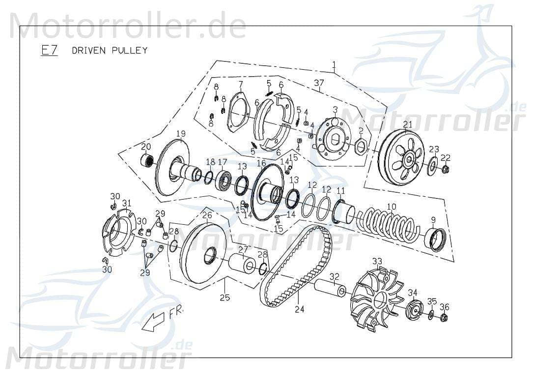 PGO Variomatik Platte G-Max 50 Automatik Getriebe 50ccm 2Takt Motorroller.de Automatikgetriebe Variator CVT-Getriebe Stufenlos-Getriebe Scooter