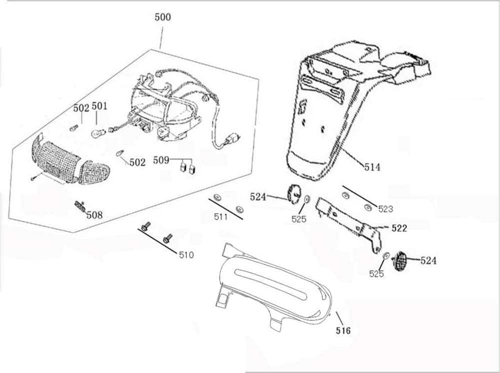 AGM GMX 460 Sport Rücklichthalter 50ccm 4Takt 80105-KY-9000 Motorroller.de Rücklichthalterung Scooter Ersatzteil Service Inpektion Direktimport
