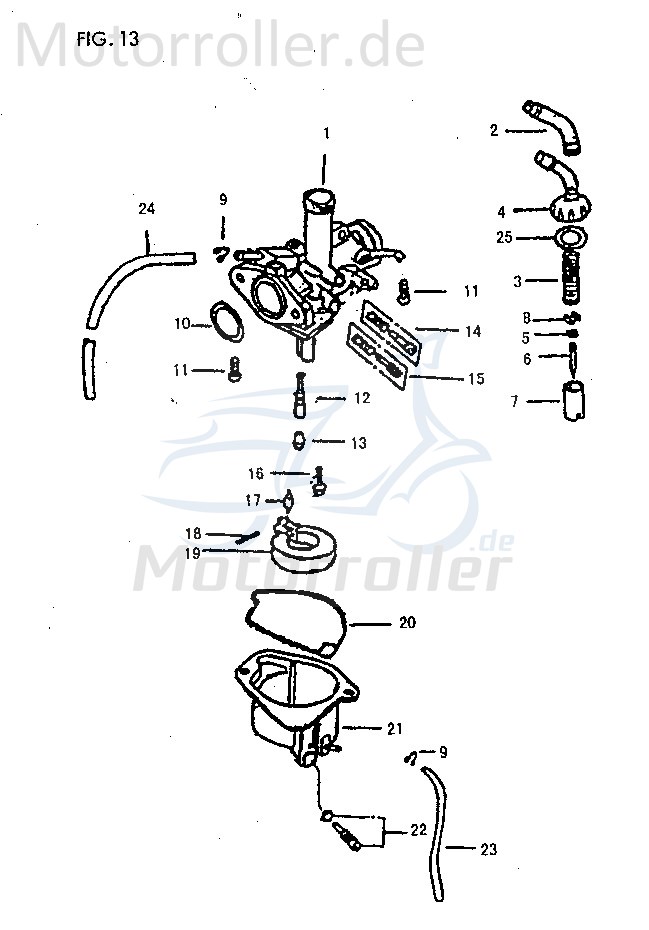 Jincheng Vergaser Schiebernadel Roller 50ccm 2Takt 210020-6 Motorroller.de Schwimmer-Vergaser Carburetor Carburateur Benzin-Vergaser Vergaseranlage