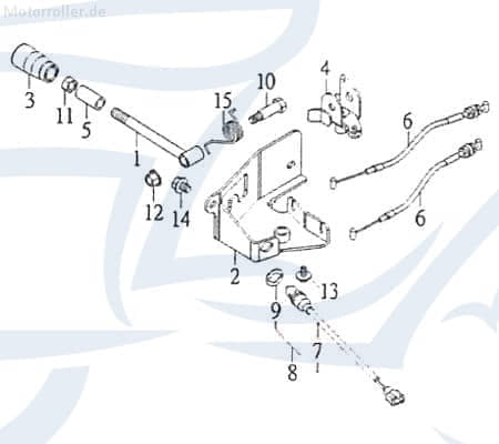 Kreidler Mustang 200 Rückwärtsgangschalter 200ccm 4Takt 94453 Motorroller.de Spezial 200ccm-4Takt Quad ATV SMC Quad 200 UTV Ersatzteil Service