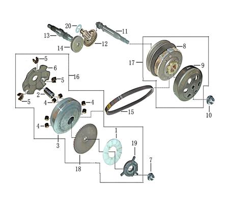 Variomatikhülse 14x20x38.5mm 139QMB Rex RS450 50ccm 4Takt 704093 Motorroller.de Buchse Distanzhülse Führungshülse Lagerbuchse Variomatik-Hülse
