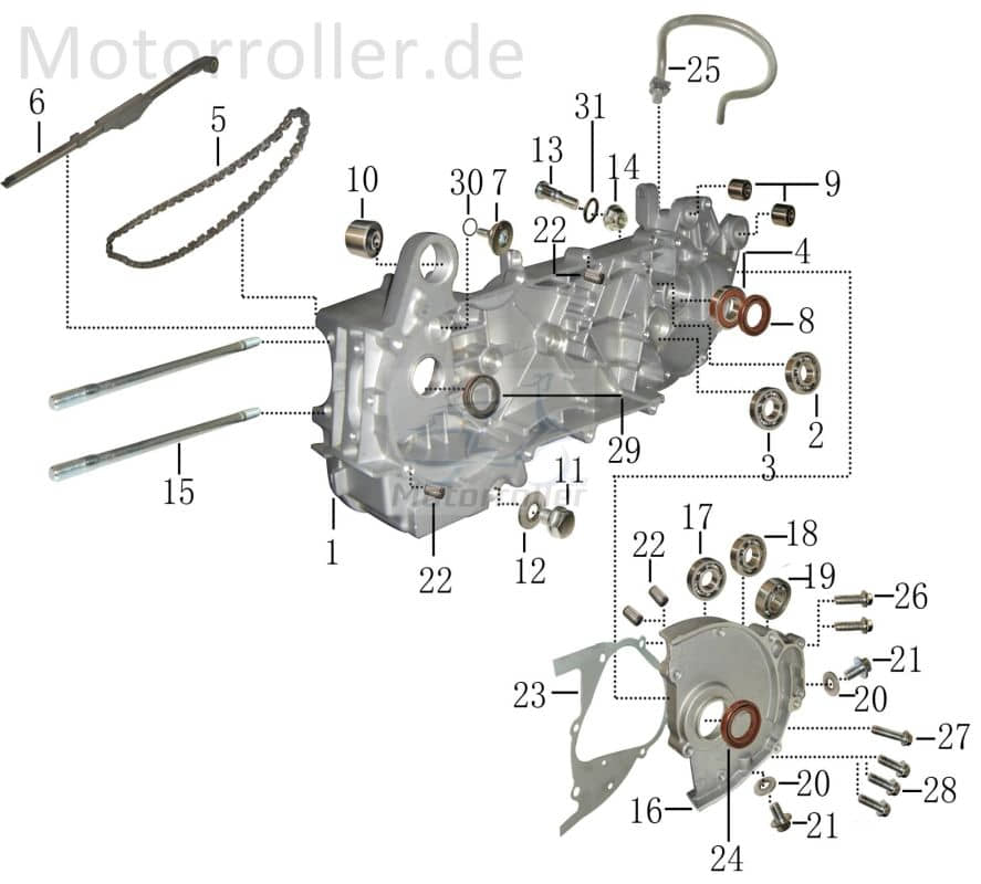 Stehbolzen M8x195.5mm für Zylinder 4Takt 3112190703