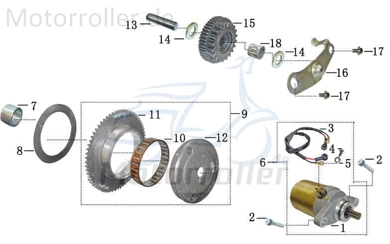 Anlasser komplett 9Z ohne Kabel 2T 50 Starter 31130703