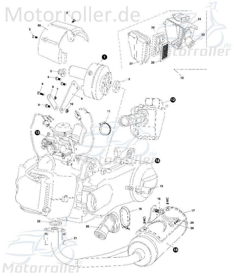 Bundmutter M10x15x20 Tongjian Sechskantmutter 150ccm 4Takt Motorroller.de Flanschmutter Sechskant-Mutter Flansch-Mutter Maschinenmutter Bund-Mutter