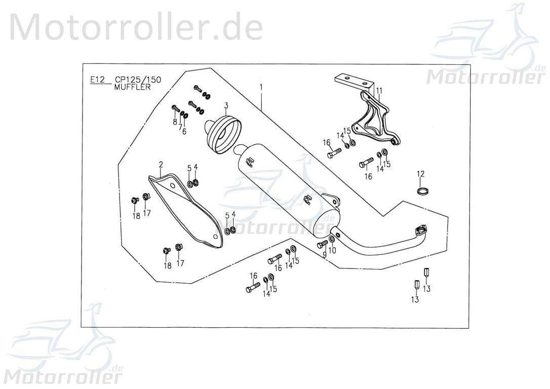 PGO Abstandsbuchse innen T-Rex 125 Abstandhalter 125ccm 4Takt Motorroller.de Abstandhülse Distanzstück Abstandsrohr 125ccm-4Takt Scooter T-Rex 150