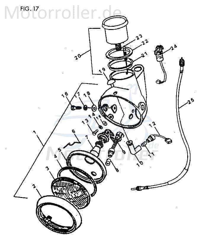 Jincheng JC 50 Monkey Repl. Scheinwerferglas 50ccm 4Takt 35102-A0300 Motorroller.de Scheinwerfer-Abdeckung Scheinwerfer-Glas Frontscheinwerferglas