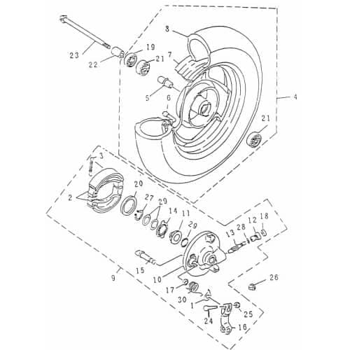 O-Ring 2,4x24,4 Vorderrad 2 Motorroller 50cc 78310