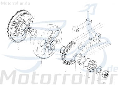 Eppella Eppelino 50 Abstandsscheibe 50ccm 2Takt FIG.-10-NO.-08 Motorroller.de Distanzring 1E40QMB Scooter Ersatzteil Service Inpektion Direktimport