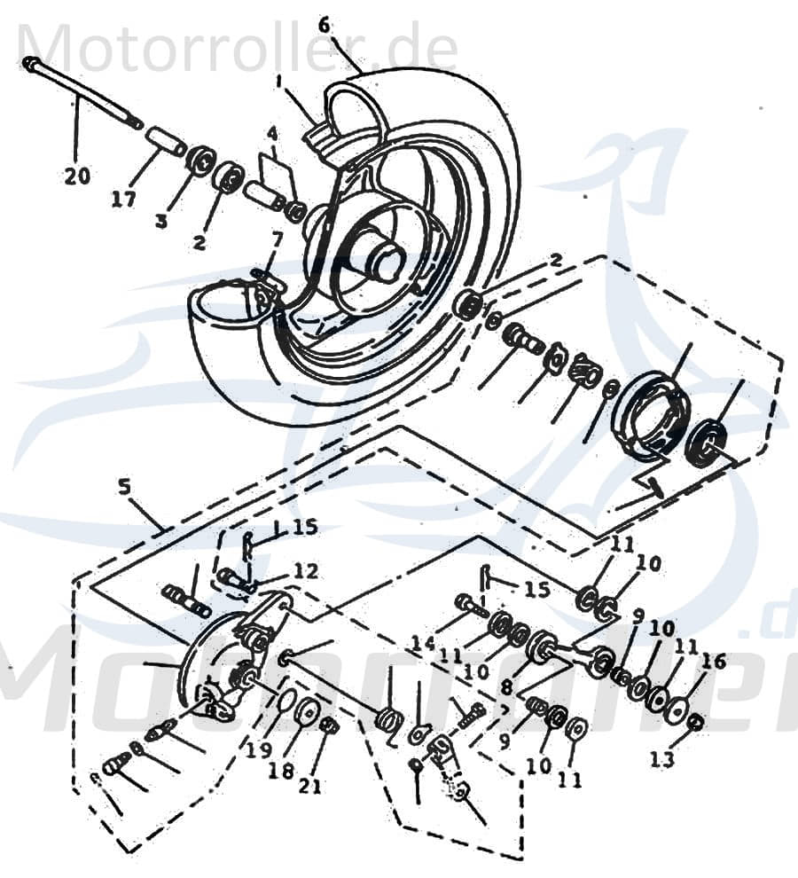 Steckachse M10x188 Vorderrad 2 Motorroller 50ccm 79013