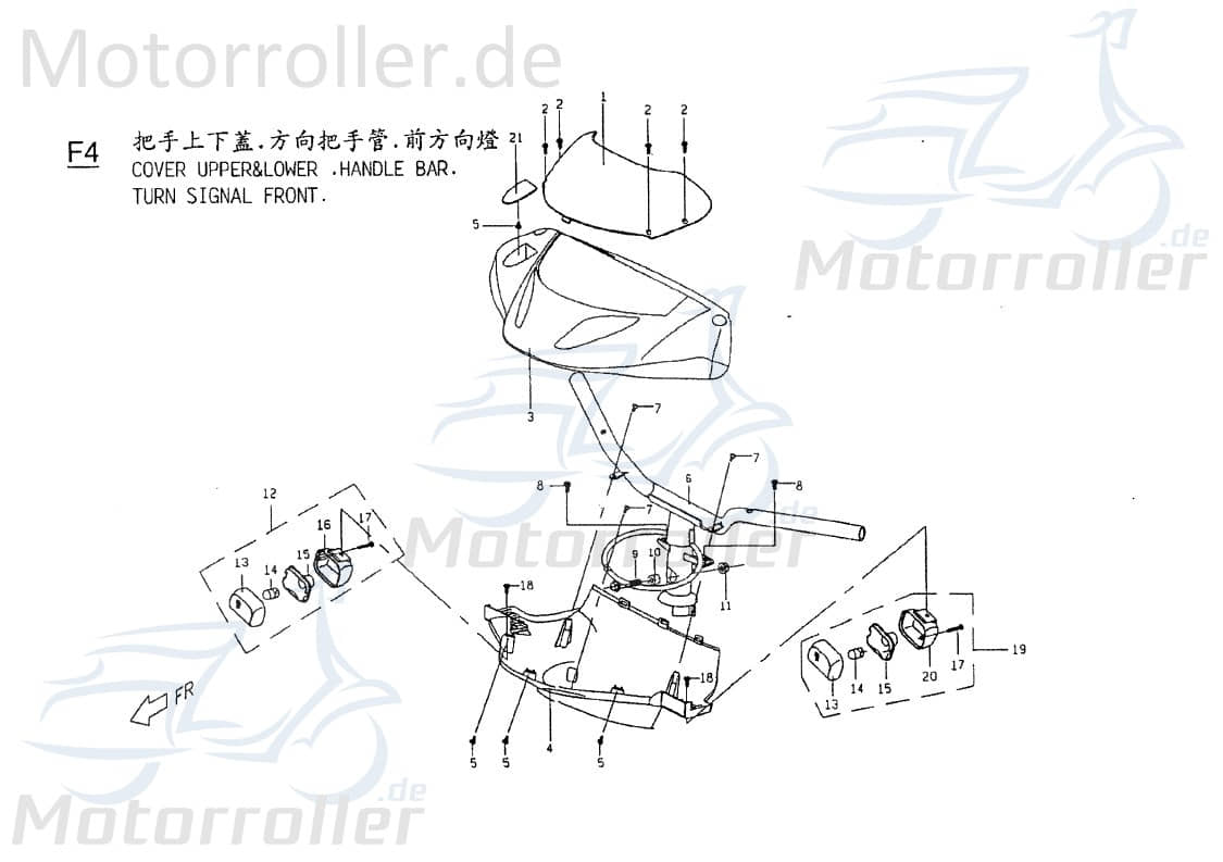 PGO Plastikniete TR3 50 Mofa Dreiradroller E1701040000 Motorroller.de Ligero RS 125 Ersatzteil Service Inpektion Direktimport